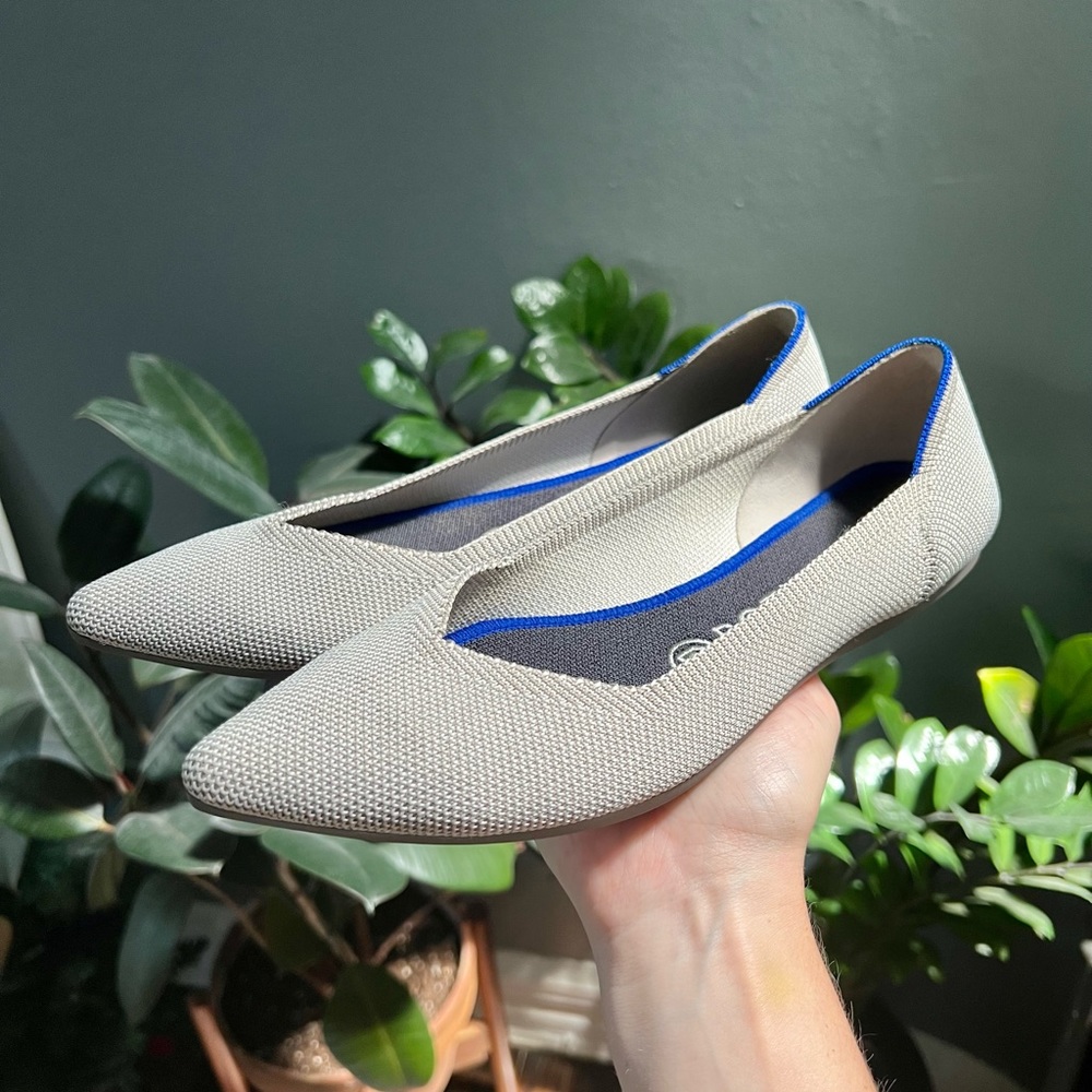 Rothy’s The Point in Flax Birdseye Size 8